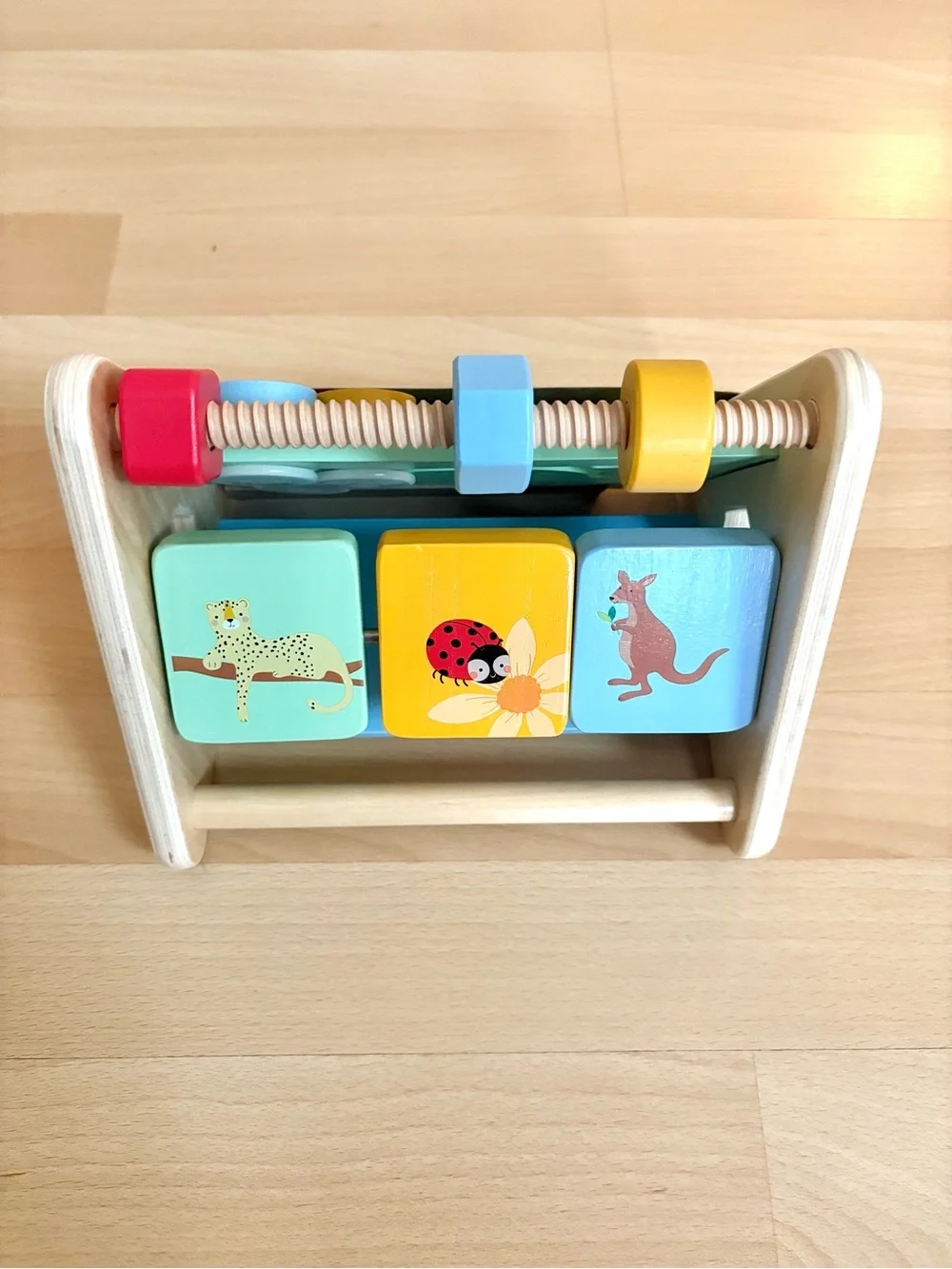 Fisher Price Wooden Activity Triangle 3-Sided Fine Motor Toy for Baby 6M+